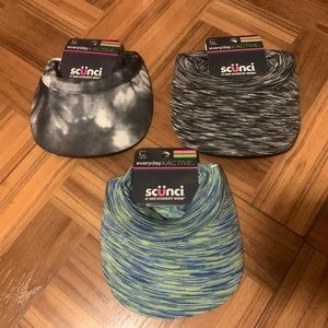 New 3 Pack Scunci Everyday & Active Visors
